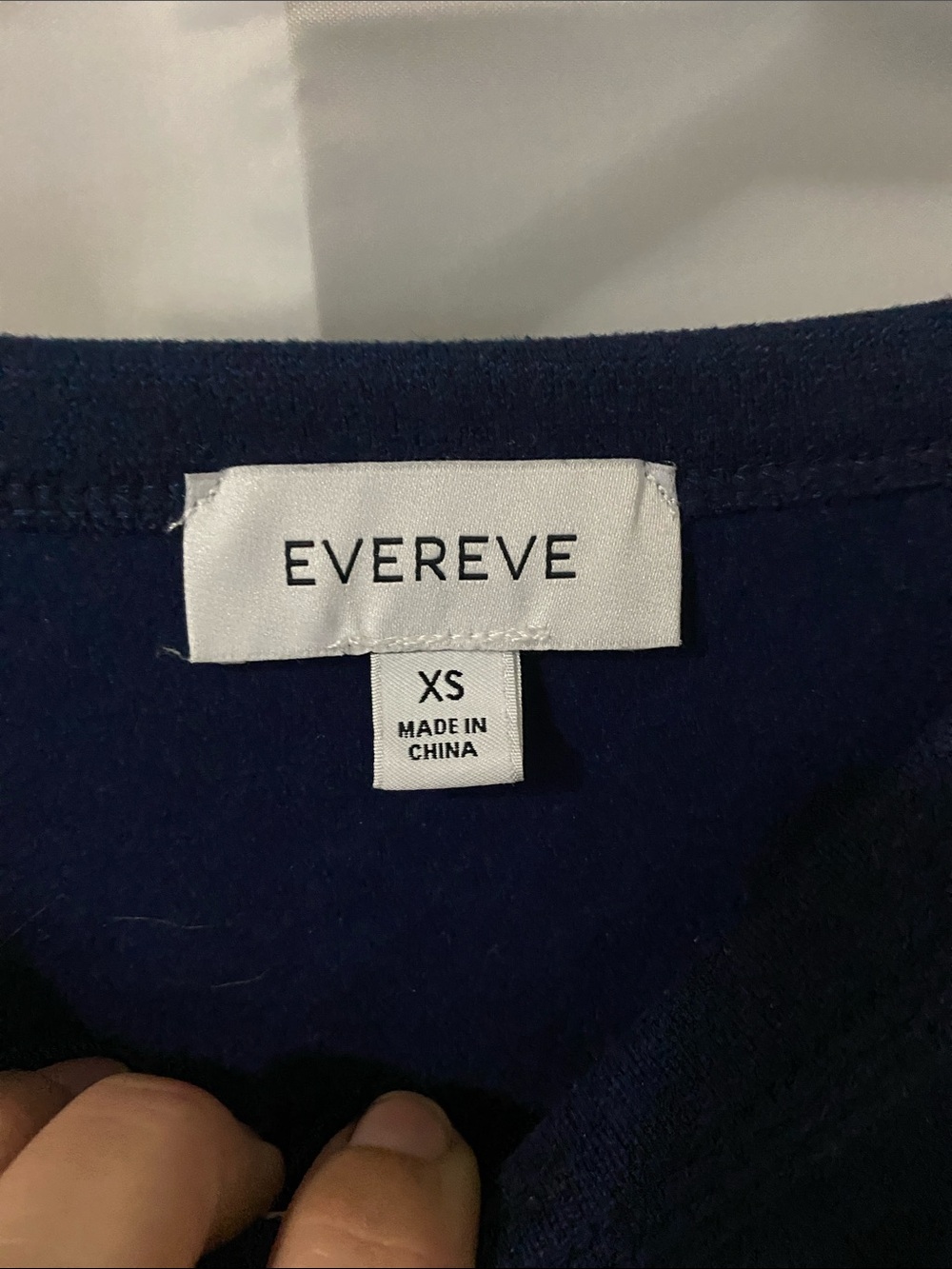 Evereve Navy Blue Puff-Sleeve Crewneck Super Soft  Sweatshirt With Button Cuff - Picture 2 of 7